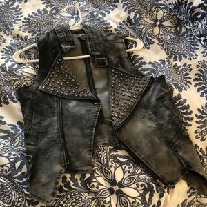 Jean vest, biker/rocker flare